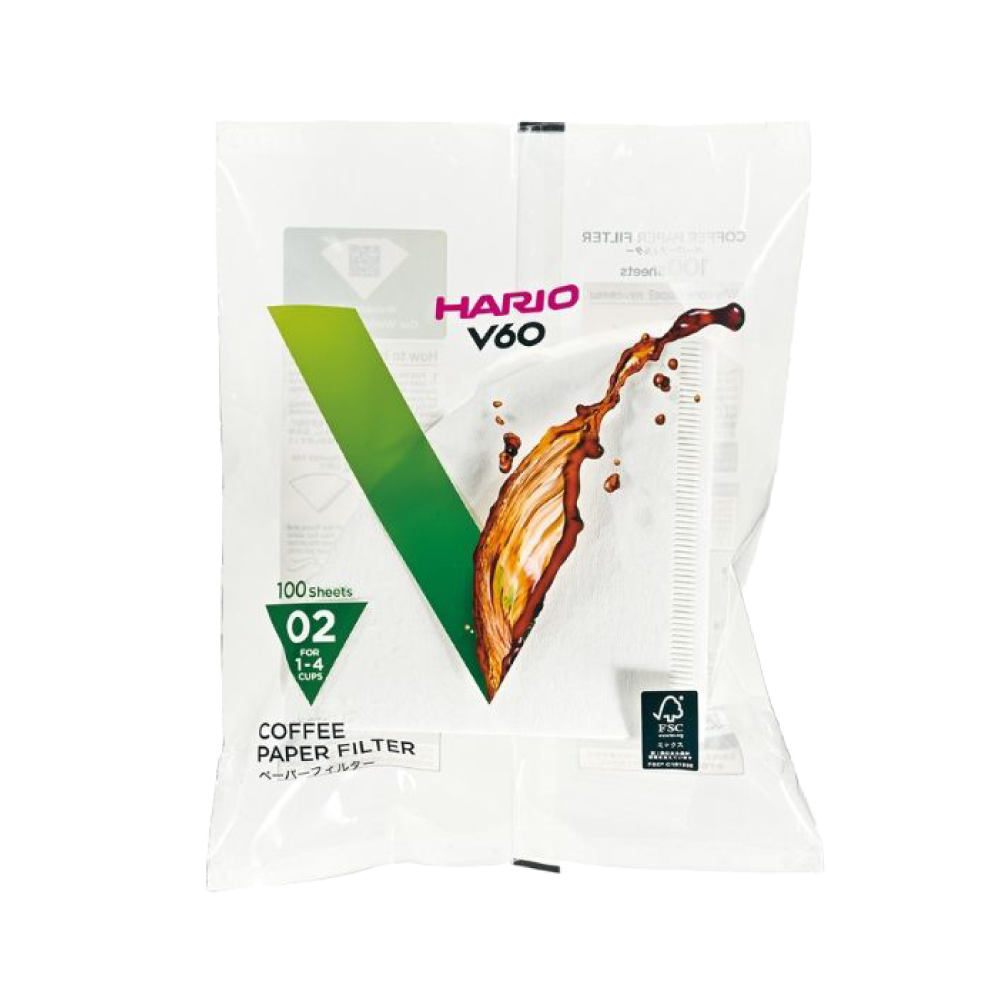 coffee filter paper Hario V60 pack 100 size 2 in white