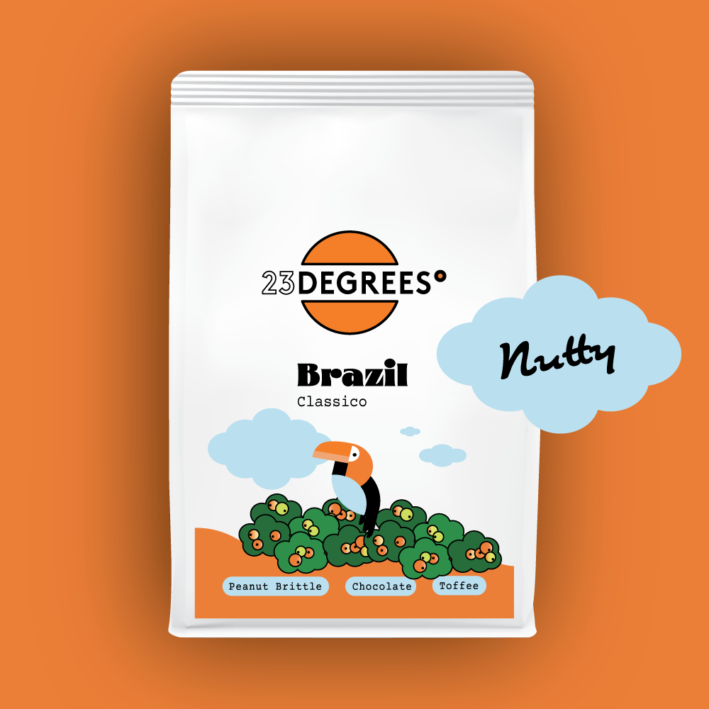 Nutty Brazilian coffee roasted by 23 Degrees Coffee Roasters