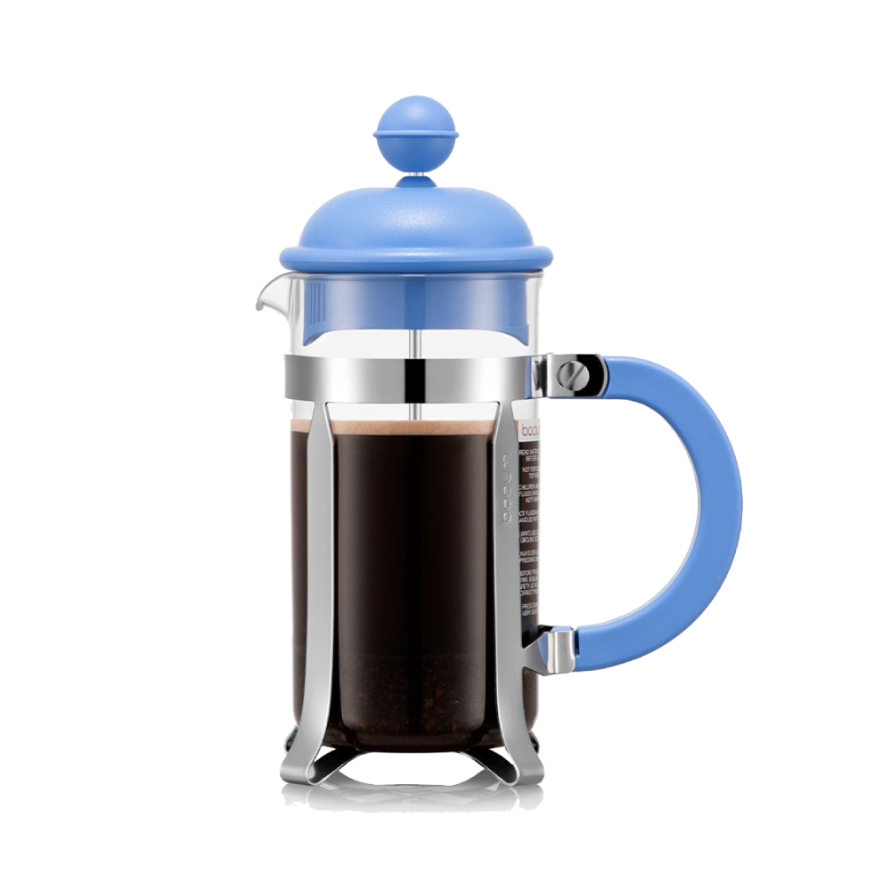 Small coffee plunger in blue for 1 large cup