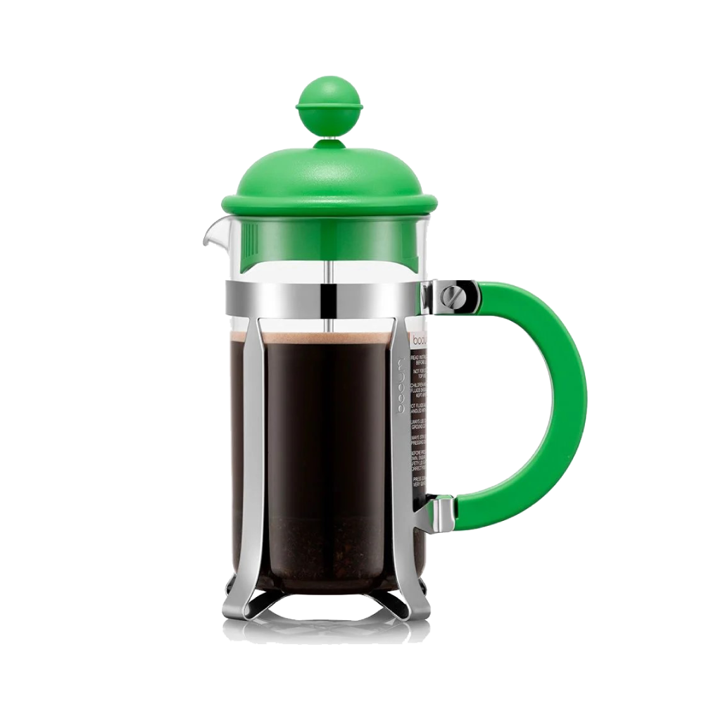 Coffee plunger in stunning green. 350ml size, perfect for 1 large mug.