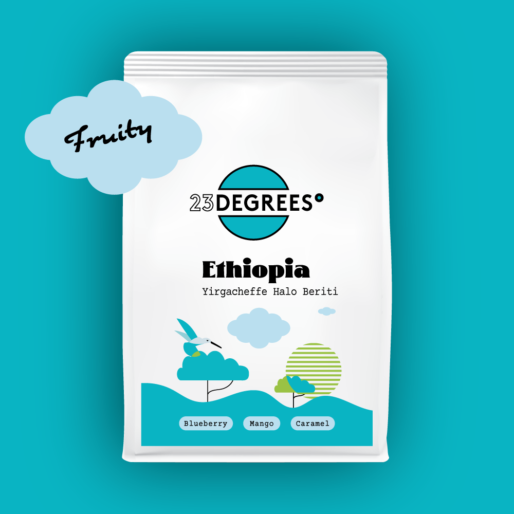 Ethiopian coffee, natural processed, single farmers, roasted by 23 Degrees Coffee Roasters