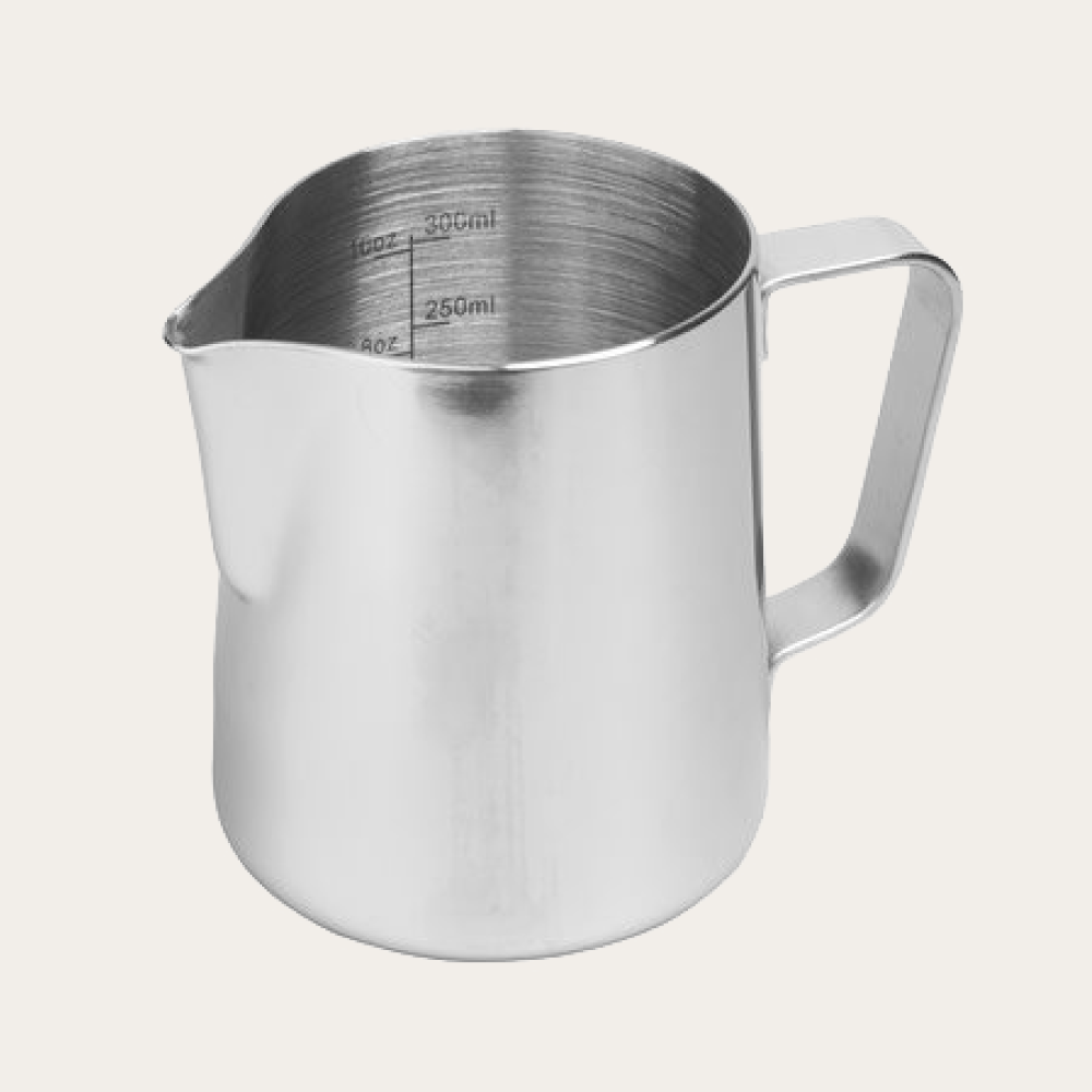 Stainless steel milk jug small for 1 cup, 360ml with volume measurements
