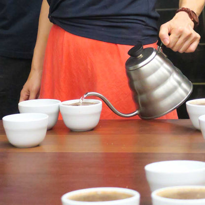 Smeall and taste coffee in this coffee tasting class.