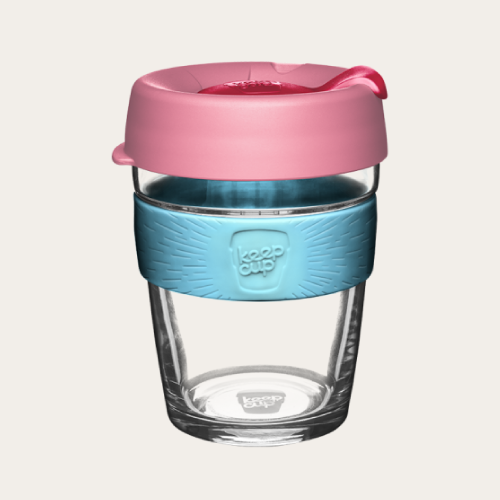 Glass KeepCup in baby blew, size m, 340ml