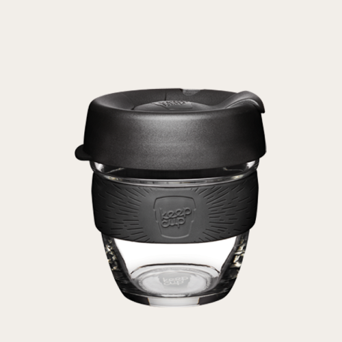 Glass KeepCup in black, size small, 227ml